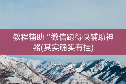 教程辅助“微信跑得快辅助神器(其实确实有挂)