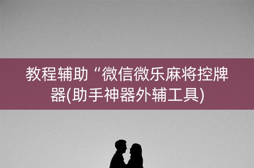 教程辅助“微信微乐麻将控牌器(助手神器外辅工具)