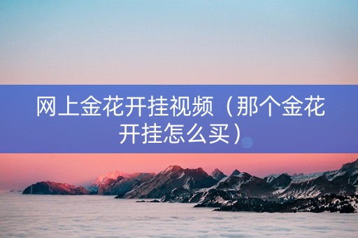 网上金花开挂视频（那个金花开挂怎么买）