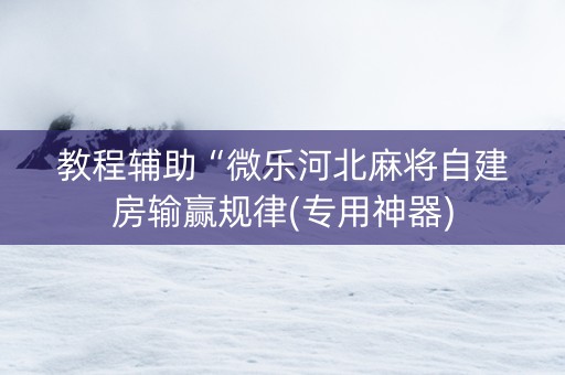 教程辅助“微乐河北麻将自建房输赢规律(专用神器)