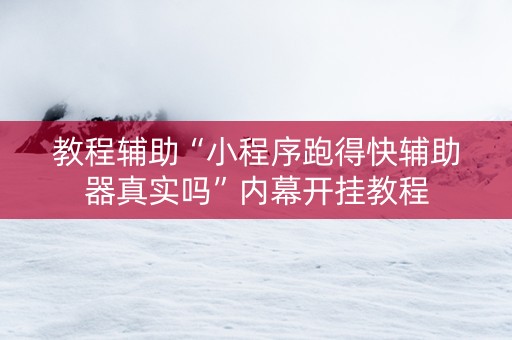 教程辅助“小程序跑得快辅助器真实吗”内幕开挂教程