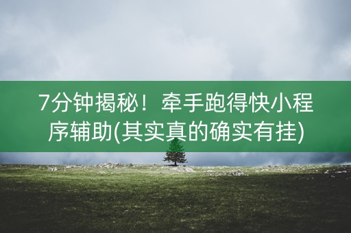 7分钟揭秘！牵手跑得快小程序辅助(其实真的确实有挂)