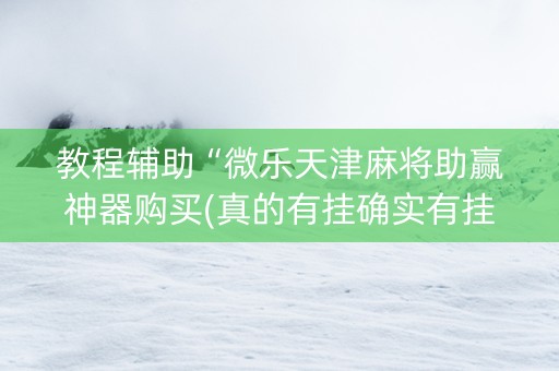 教程辅助“微乐天津麻将助赢神器购买(真的有挂确实有挂)
