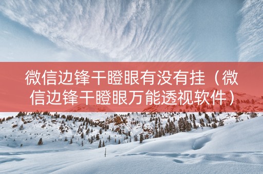 微信边锋干瞪眼有没有挂（微信边锋干瞪眼万能透视软件）