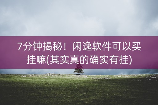 7分钟揭秘！闲逸软件可以买挂嘛(其实真的确实有挂)