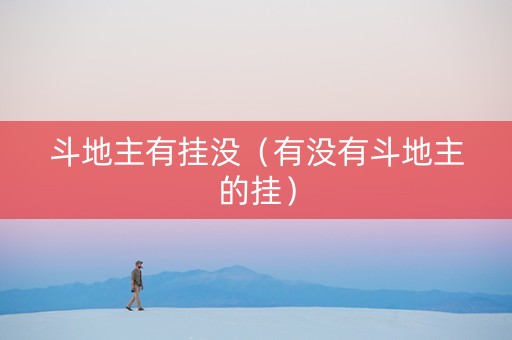 斗地主有挂没（有没有斗地主的挂）