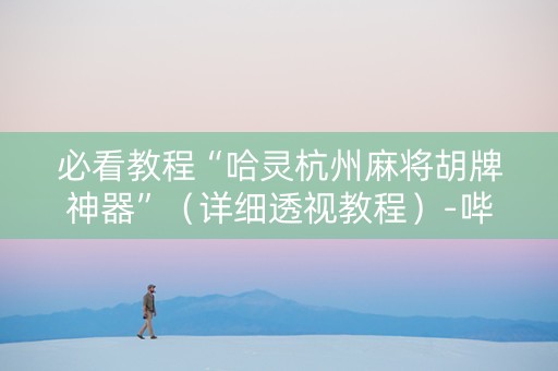 必看教程“哈灵杭州麻将胡牌神器”（详细透视教程）-哔哩哔哩