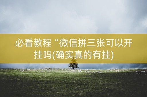 必看教程“微信拼三张可以开挂吗(确实真的有挂)