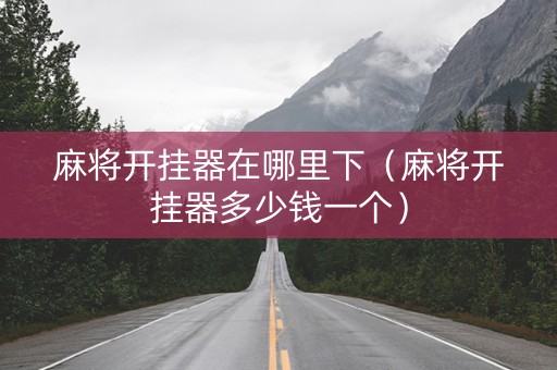 麻将开挂器在哪里下（麻将开挂器多少钱一个）