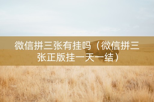 微信拼三张有挂吗（微信拼三张正版挂一天一结）