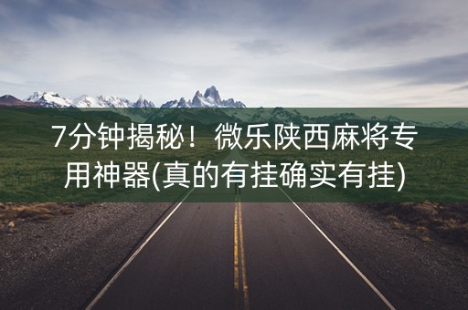 7分钟揭秘！微乐陕西麻将专用神器(真的有挂确实有挂)