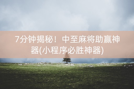 7分钟揭秘！中至麻将助赢神器(小程序必胜神器)