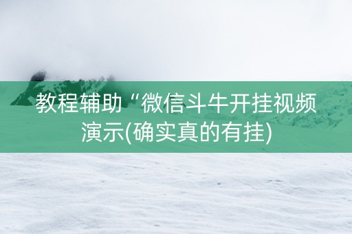 教程辅助“微信斗牛开挂视频演示(确实真的有挂)