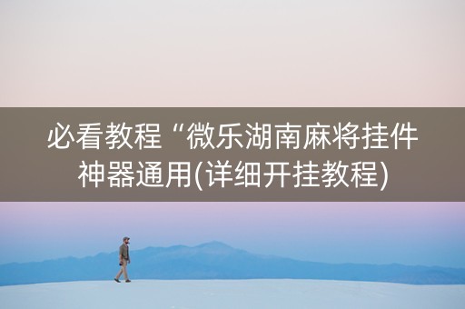 必看教程“微乐湖南麻将挂件神器通用(详细开挂教程)