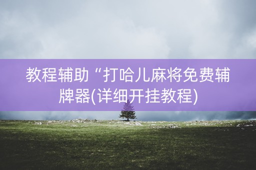 教程辅助“打哈儿麻将免费辅牌器(详细开挂教程)