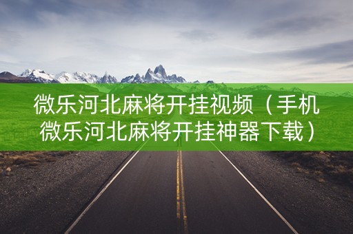 微乐河北麻将开挂视频（手机微乐河北麻将开挂神器下载）