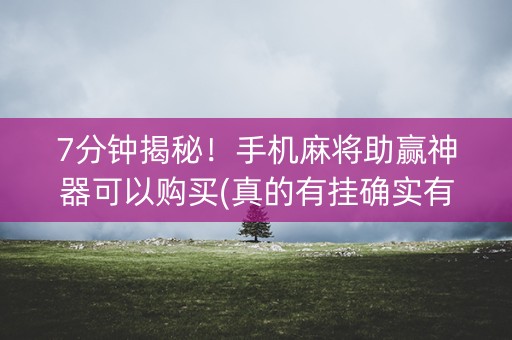 7分钟揭秘！手机麻将助赢神器可以购买(真的有挂确实有挂)