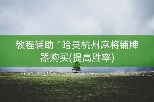 教程辅助“哈灵杭州麻将铺牌器购买(提高胜率)