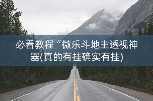 必看教程“微乐斗地主透视神器(真的有挂确实有挂)