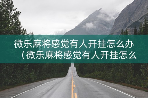 微乐麻将感觉有人开挂怎么办（微乐麻将感觉有人开挂怎么办啊）