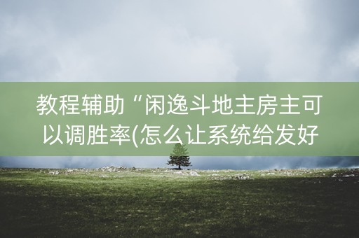 教程辅助“闲逸斗地主房主可以调胜率(怎么让系统给发好牌)