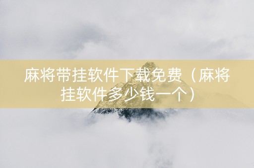麻将带挂软件下载免费（麻将挂软件多少钱一个）