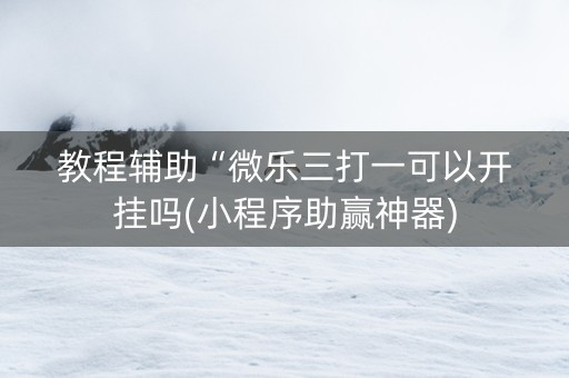 教程辅助“微乐三打一可以开挂吗(小程序助赢神器)