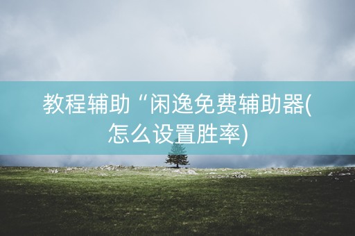 教程辅助“闲逸免费辅助器(怎么设置胜率)