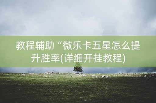 教程辅助“微乐卡五星怎么提升胜率(详细开挂教程)