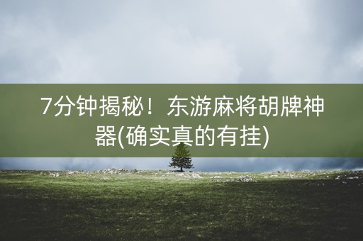 7分钟揭秘！东游麻将胡牌神器(确实真的有挂)