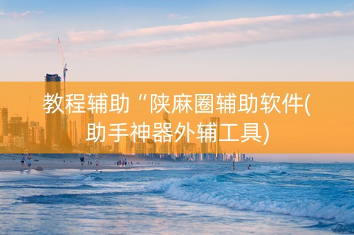 教程辅助“陕麻圈辅助软件(助手神器外辅工具)