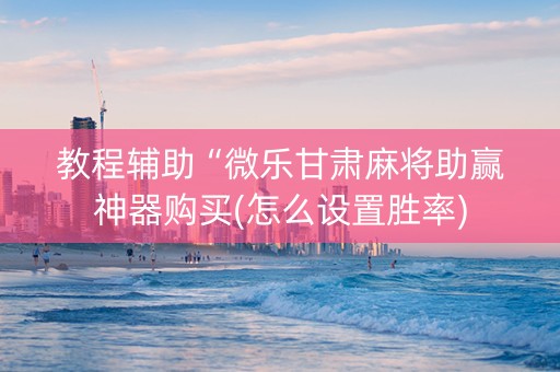 教程辅助“微乐甘肃麻将助赢神器购买(怎么设置胜率)