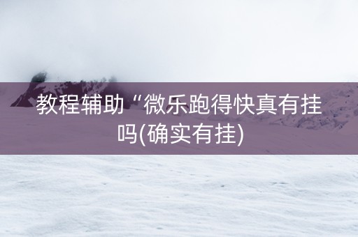 教程辅助“微乐跑得快真有挂吗(确实有挂)