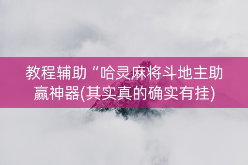 教程辅助“哈灵麻将斗地主助赢神器(其实真的确实有挂)