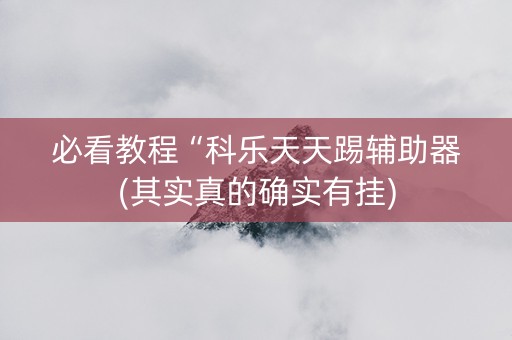 必看教程“科乐天天踢辅助器(其实真的确实有挂)
