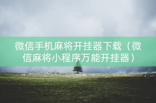 微信手机麻将开挂器下载（微信麻将小程序万能开挂器）