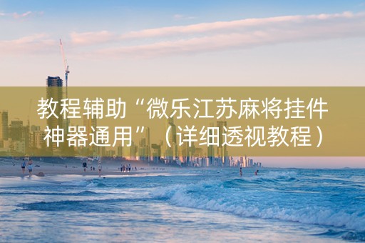 教程辅助“微乐江苏麻将挂件神器通用”（详细透视教程）-哔哩哔哩