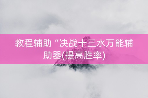 教程辅助“决战十三水万能辅助器(提高胜率)