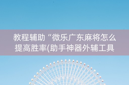 教程辅助“微乐广东麻将怎么提高胜率(助手神器外辅工具)