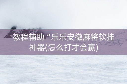 教程辅助“乐乐安徽麻将软挂神器(怎么打才会赢)