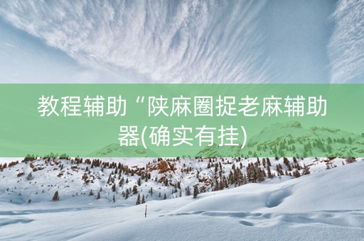 教程辅助“陕麻圈捉老麻辅助器(确实有挂)