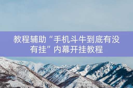 教程辅助“手机斗牛到底有没有挂”内幕开挂教程