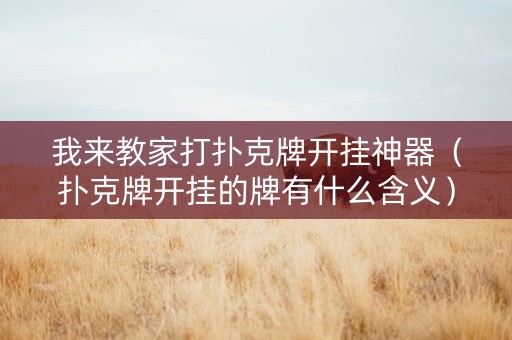 我来教家打扑克牌开挂神器（扑克牌开挂的牌有什么含义）