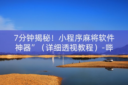 7分钟揭秘！小程序麻将软件神器”（详细透视教程）-哔哩哔哩