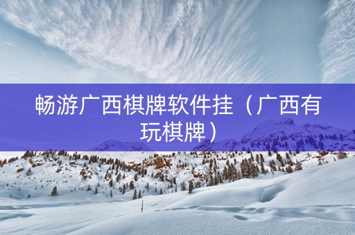 畅游广西棋牌软件挂（广西有玩棋牌）
