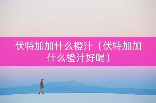 伏特加加什么橙汁（伏特加加什么橙汁好喝）