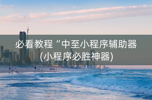必看教程“中至小程序辅助器(小程序必胜神器)