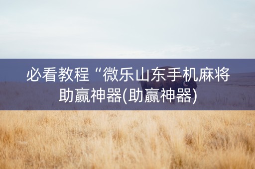 必看教程“微乐山东手机麻将助赢神器(助赢神器)