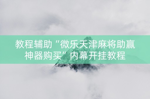 教程辅助“微乐天津麻将助赢神器购买”内幕开挂教程