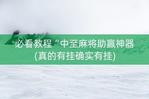 必看教程“中至麻将助赢神器(真的有挂确实有挂)